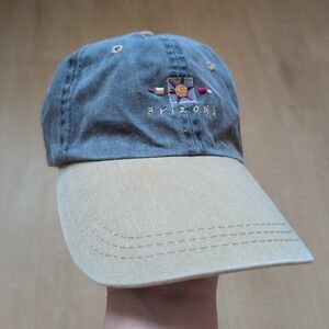 VTG Ouray Sportswear Arizona Sun Embroider Baseball Cap Blue Khaki Two Tone Hat